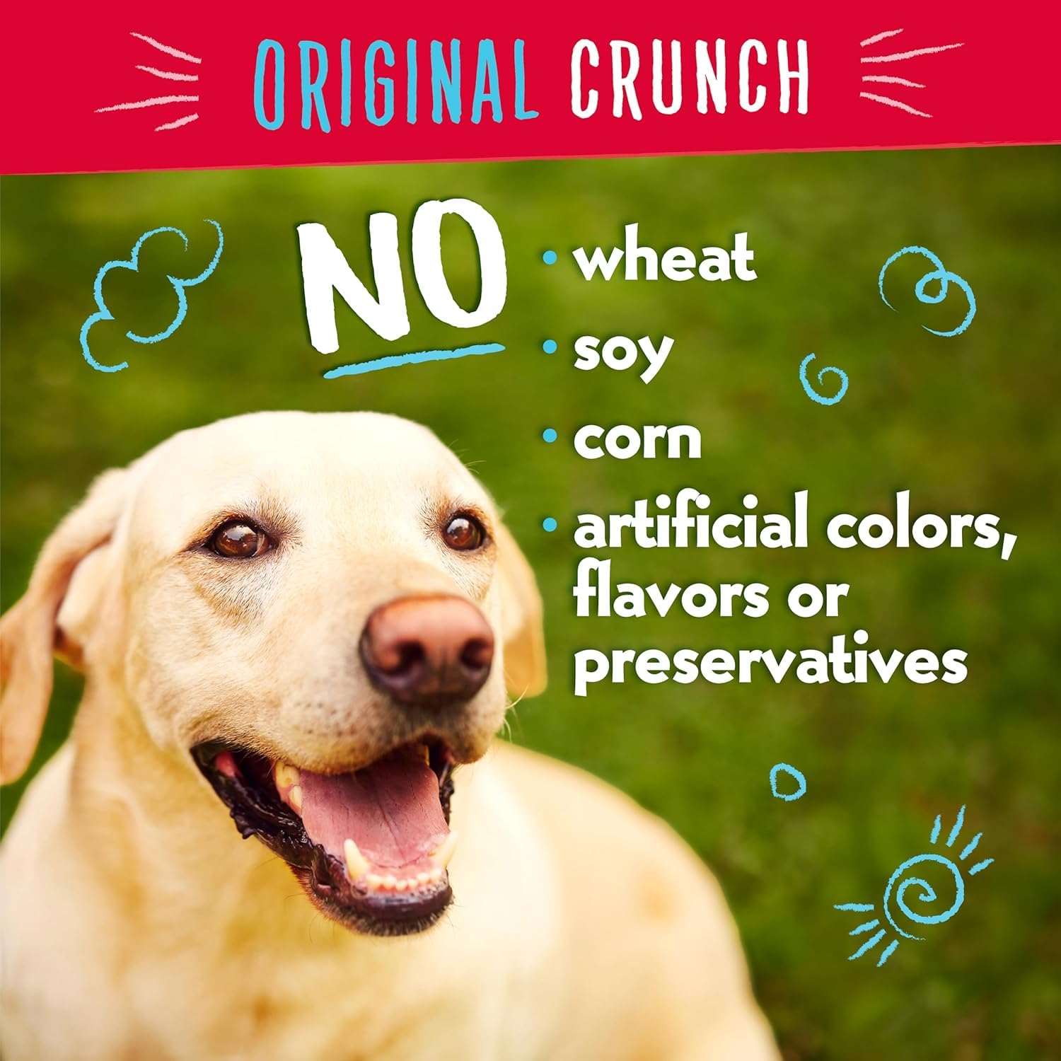 Ingredientes naturales de Charlee Bear queso y huevo para saborear.
