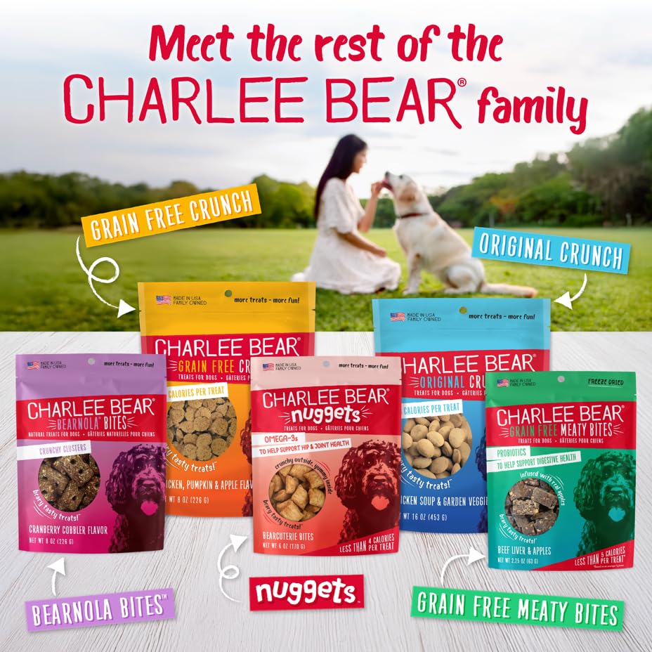 Premios naturales Charlee Bear hechos en EE. UU. para entrenamiento en casa.