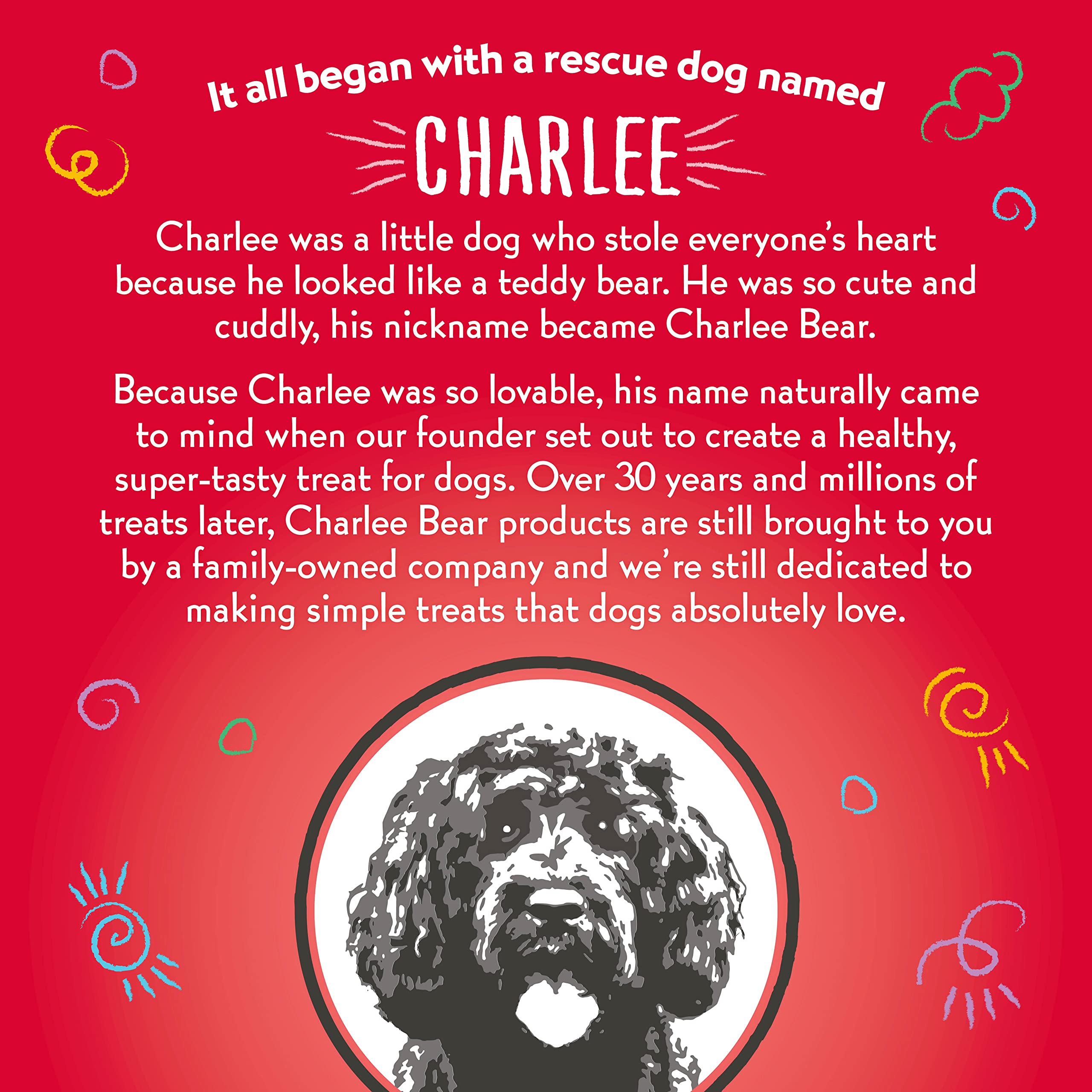 Textura crujiente de Charlee Bear, premio portátil para paseos y clases de entrenamiento.