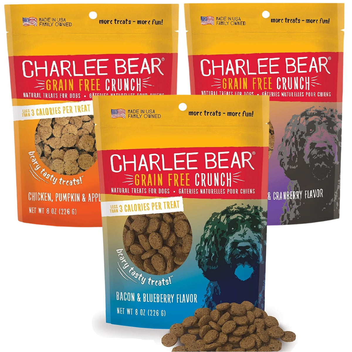 Charlee Bear Crunchy: recompensa de entrenamiento de 3 kcal para perros pequeños.