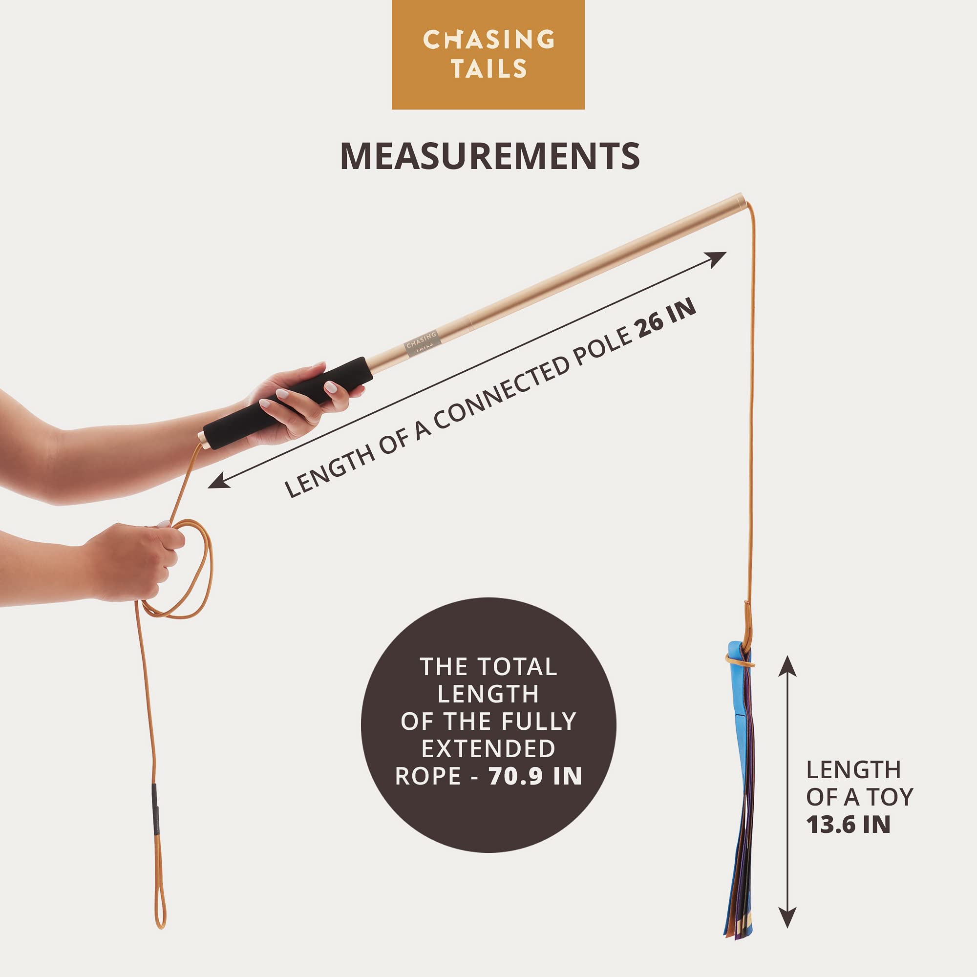 Chasing Tails Flirt Pole incluye bolsa de transporte para viajar ligero.