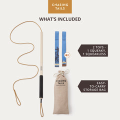 Chasing Tails Flirt Pole en aluminio resistente para uso diario y durabilidad.