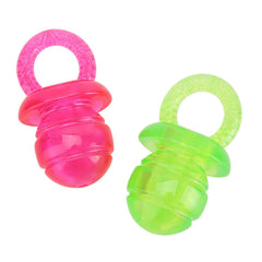 Chazcool pacificador para cachorros pequeños en rojo, ayuda a entretener y limpiar dientes.