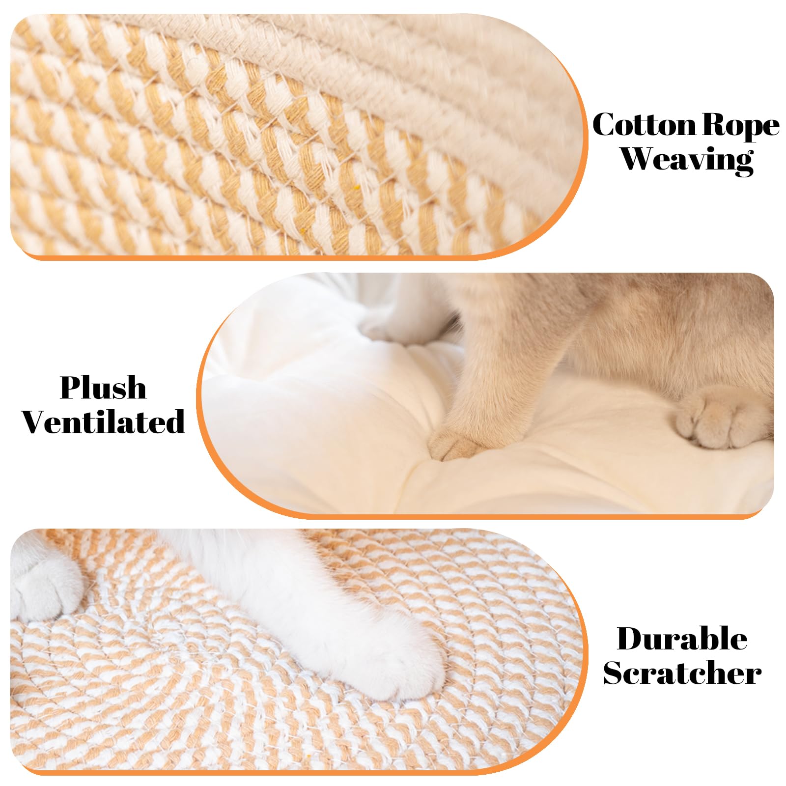 CHEERHOME PETS: cesto tejido de algodón que respira, ideal para gatos.