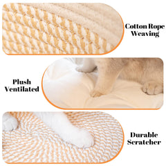 CHEERHOME PETS: cesto tejido de algodón que respira, ideal para gatos.
