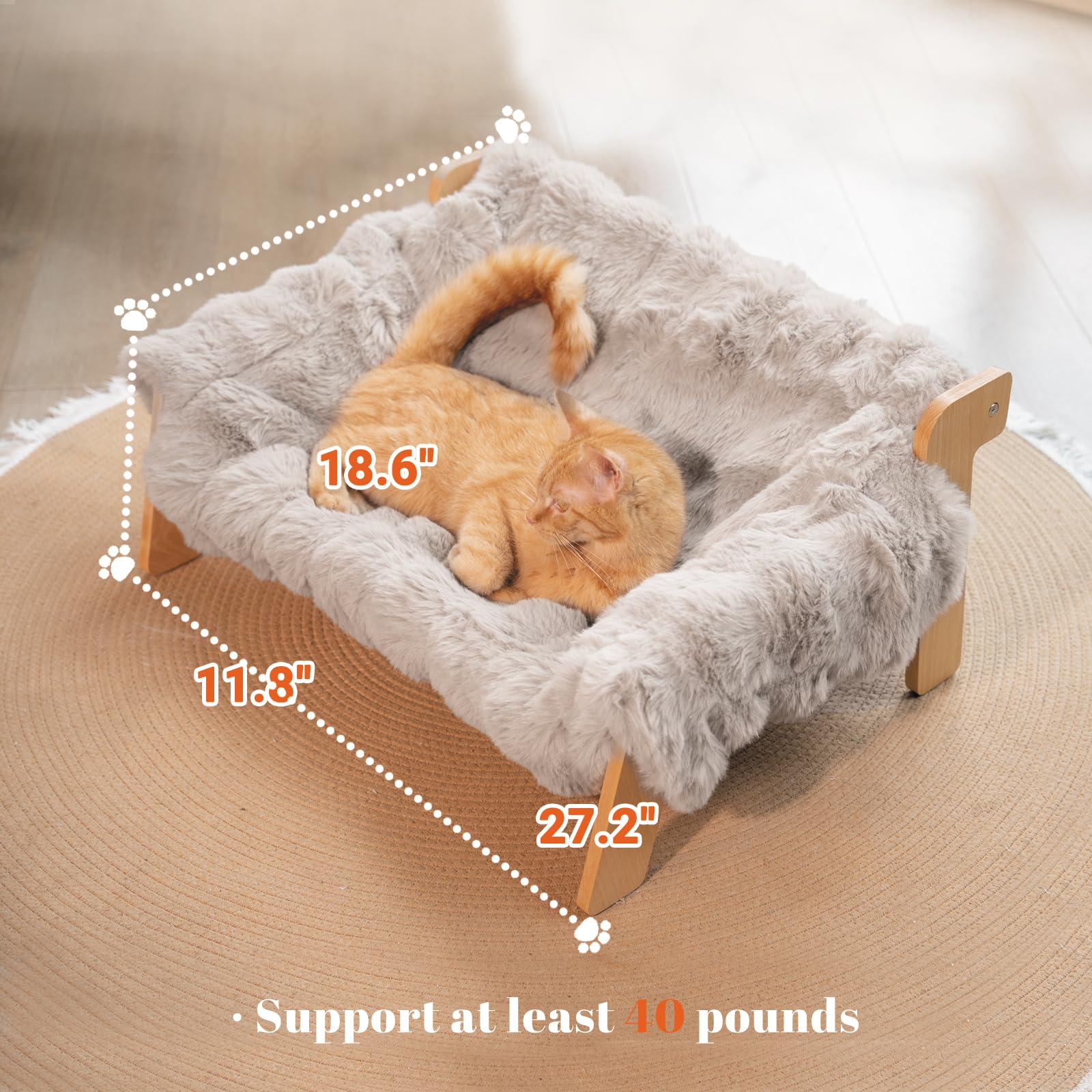Dimensiones 69 cm de largo, 47 cm de ancho y 30 cm de alto, apta para gatos