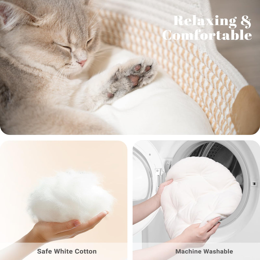 CHEERHOME PETS: gato durmiendo en cesta elegante y cómoda.