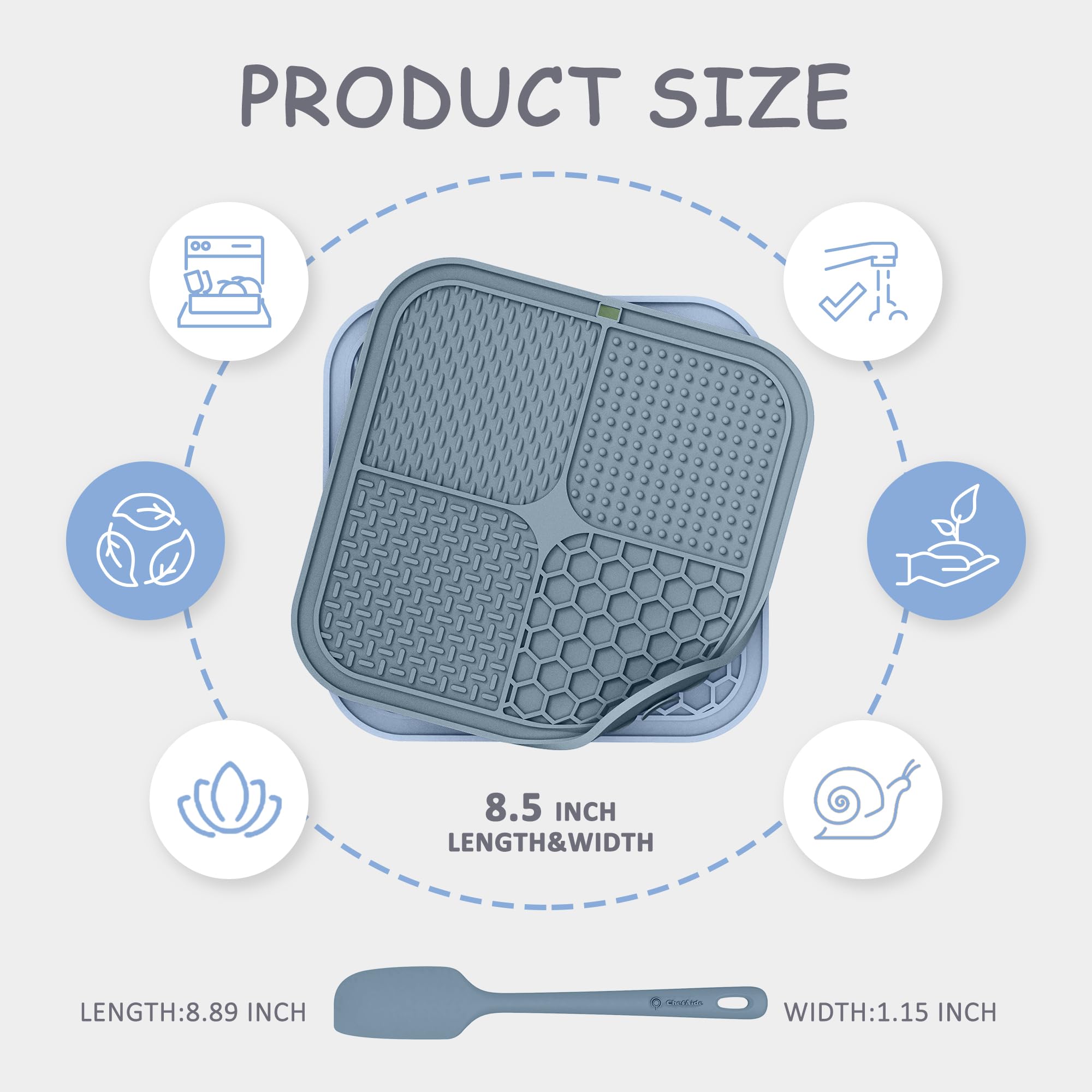 ChefAide Lick Mat con 4 texturas para distribuir yogur o mantequilla de maní