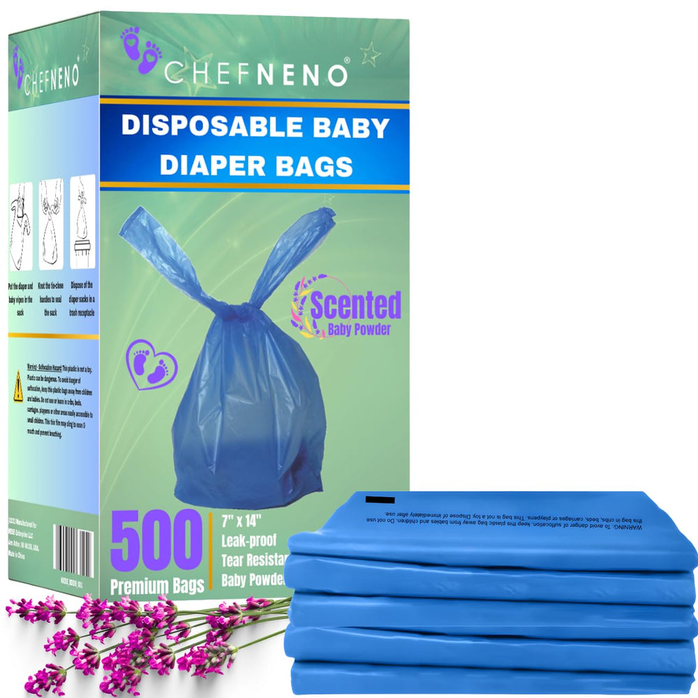 Bolsas CHEFNENO azules para desecho diario de pañales, fáciles de usar