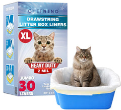 CHEFNENO bolsas para caja de arena XL 39x17, evita derrames y facilita limpieza