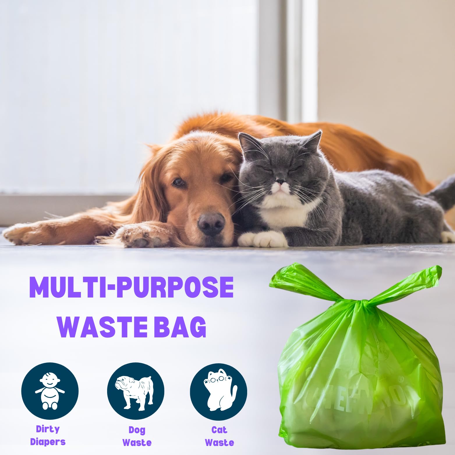 Bolsas CHEFNENO degradables con aditivo EPI para descomposición rápida.