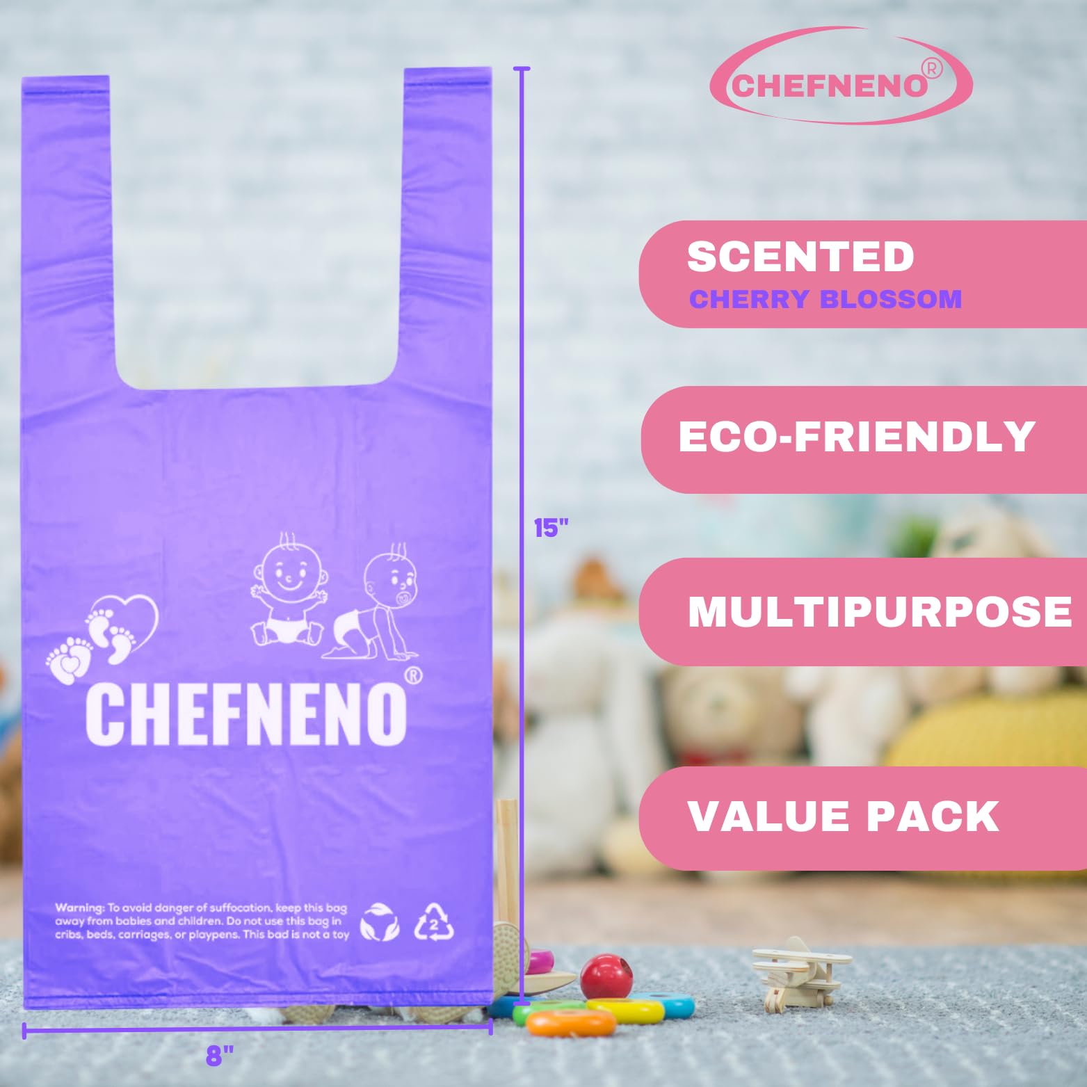 Bolsas CHEFNENO con tapas de cierre para un cambio rápido y limpio.