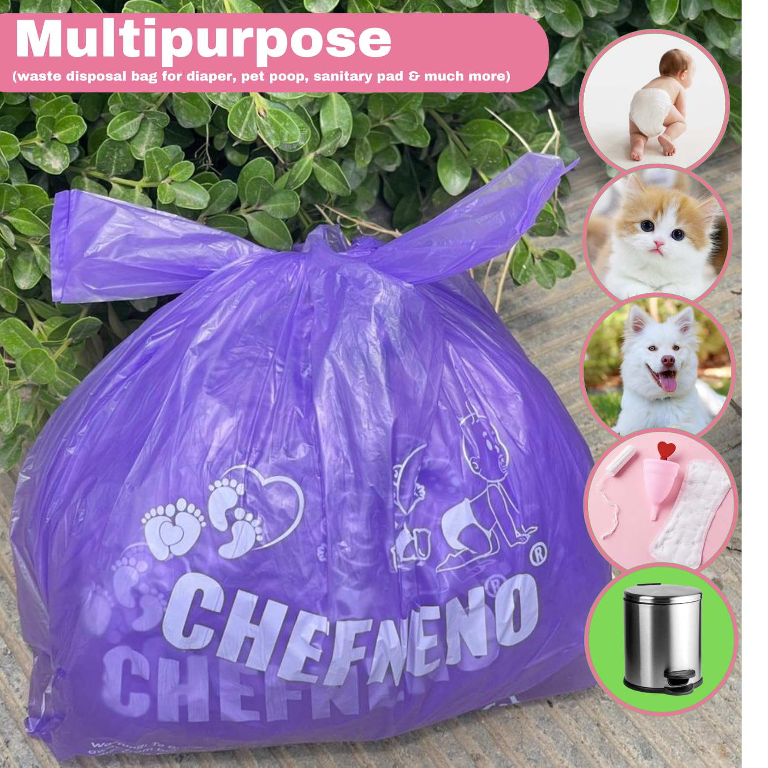 Bolsas CHEFNENO para residuos de mascotas, 600 unidades.