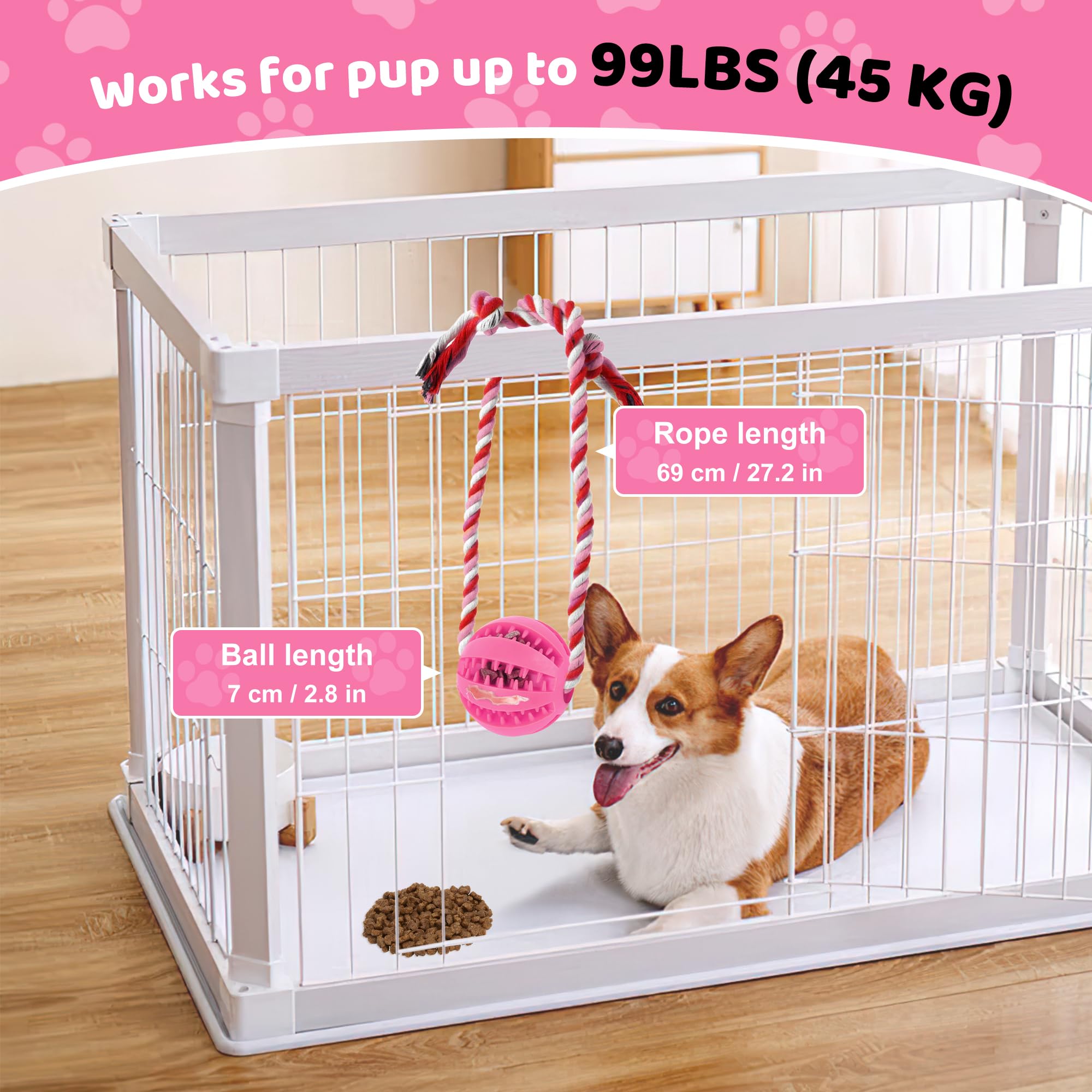Cuerda de entrenamiento ChengFu para perros, rosa, ideal para juegos interactivos