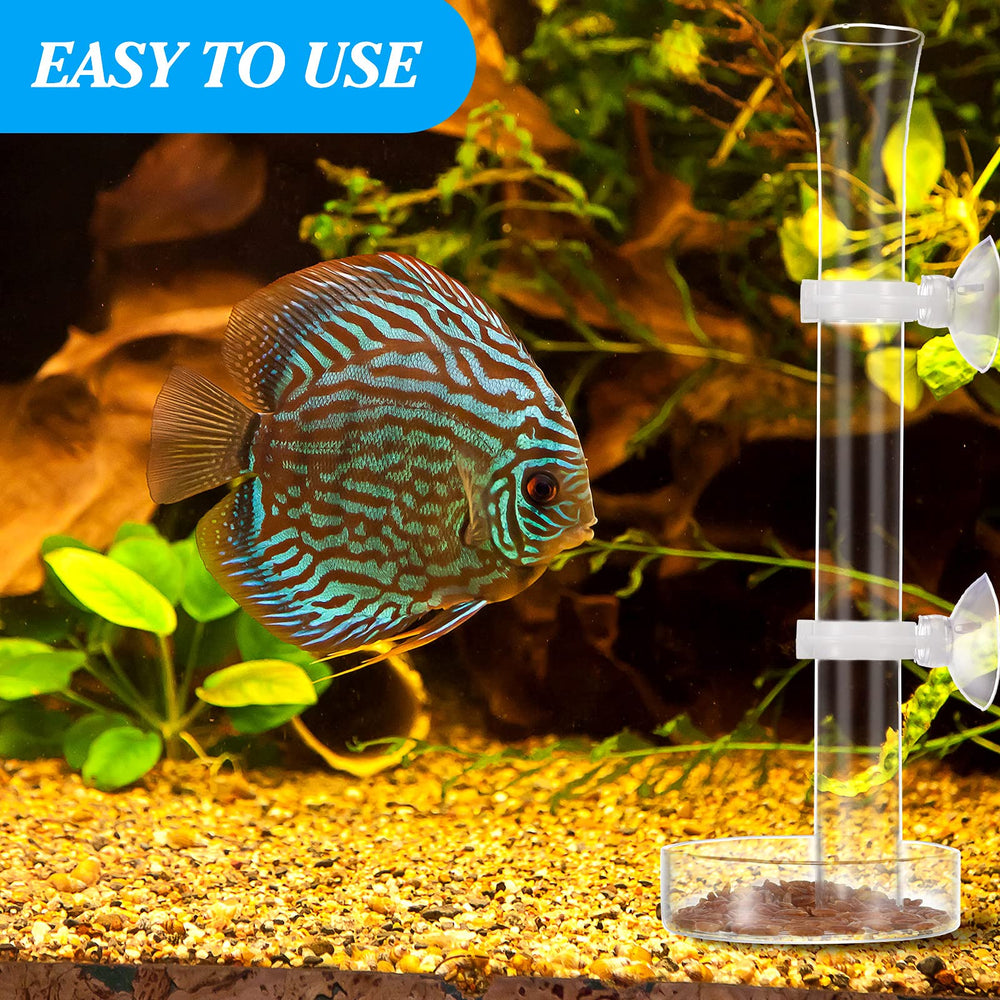 CHENGU kit tubo y cuencos de vidrio para alimentación de acuario