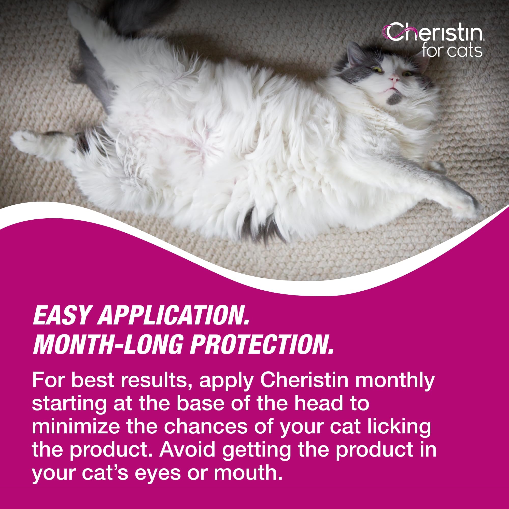 Cheristin ofrece protección de hasta 6 semanas para gatos.