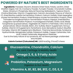 Chew + Heal Labs omega-3 para pelaje brillante y piel saludable.