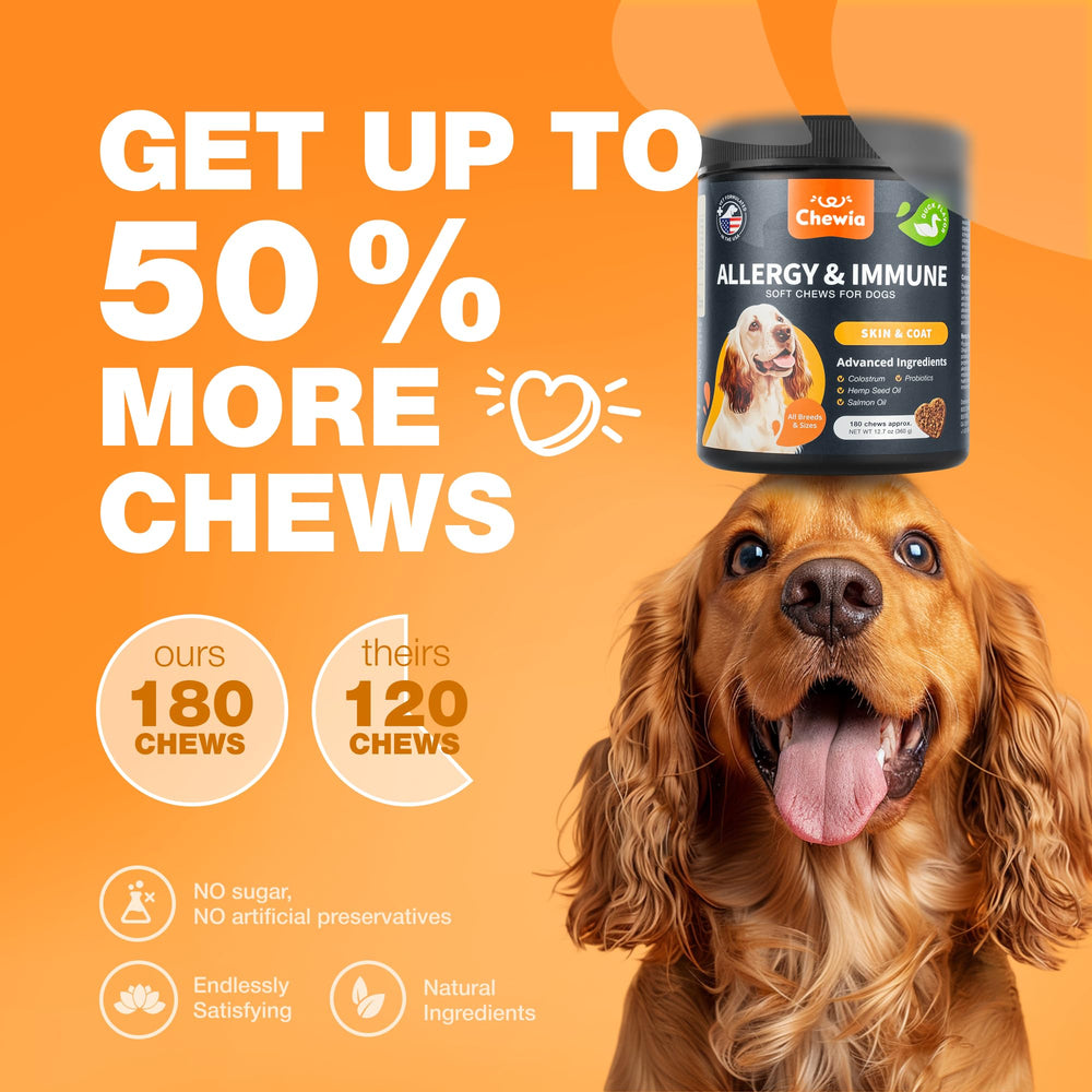 CHEWIA inmunidad-perro: refuerza defensa natural frente a alérgenos.