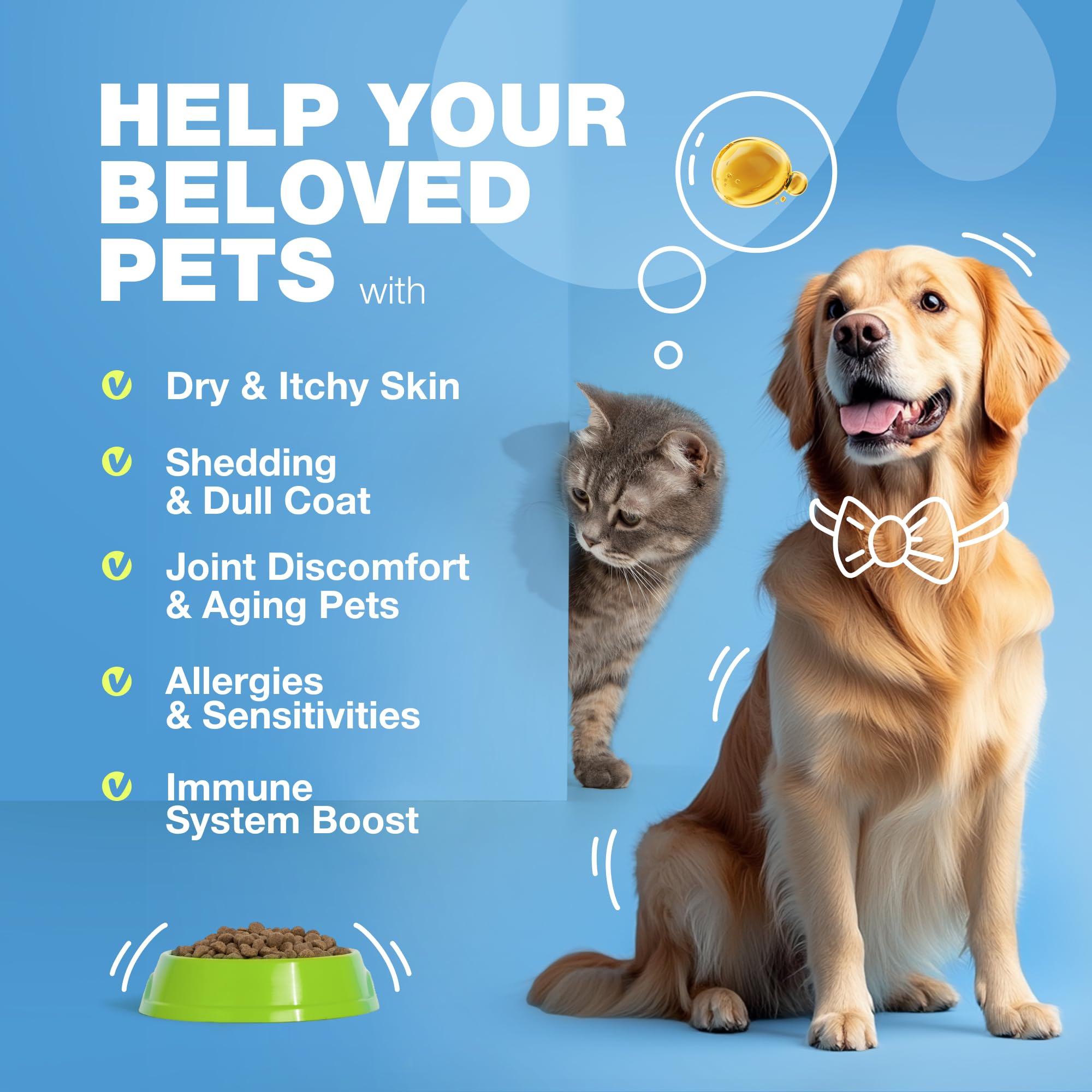 CHEWIA Pelaje brillante y piel nutrida para perros y gatos.