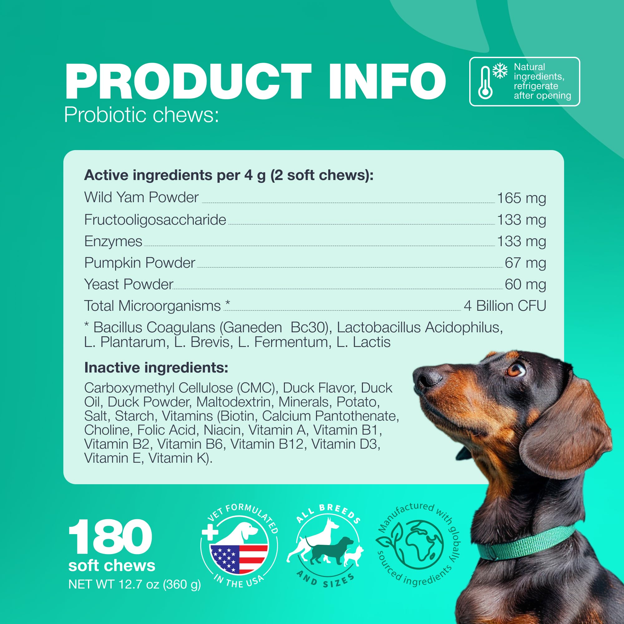 CHEWIA Probióticos, apto para todas las razas, tamaños y edades.