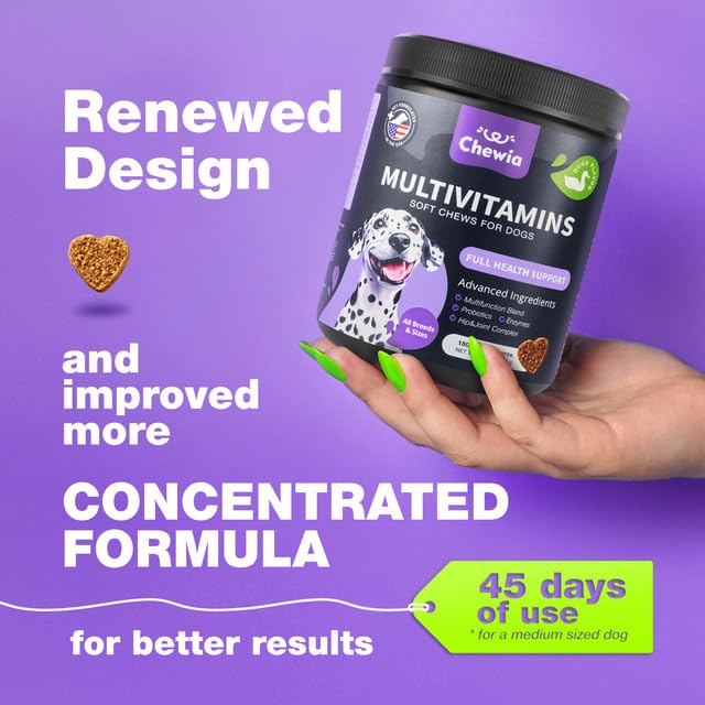 CHEWIA vitaminas para perros 15 en 1: masticables listos para consumo diario