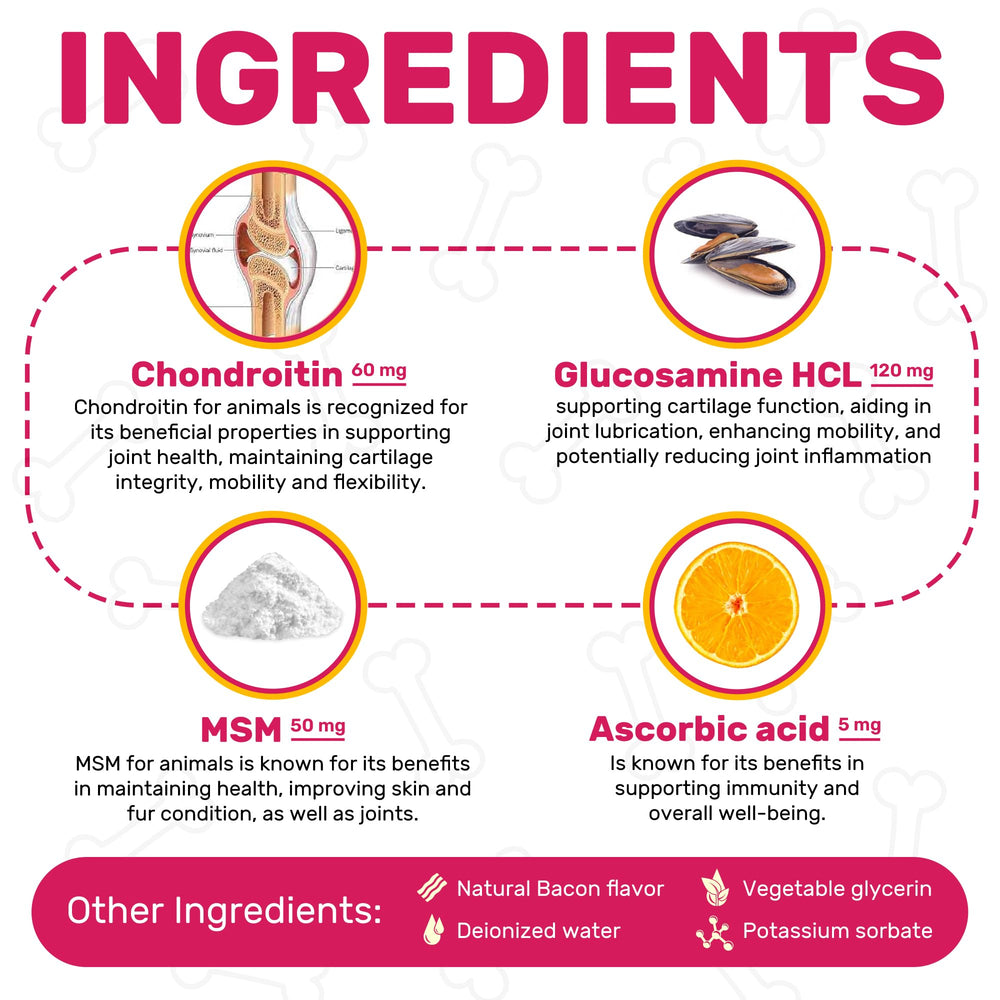 Chewy Max Glucosamina para perros, apto para todas las razas y edades.