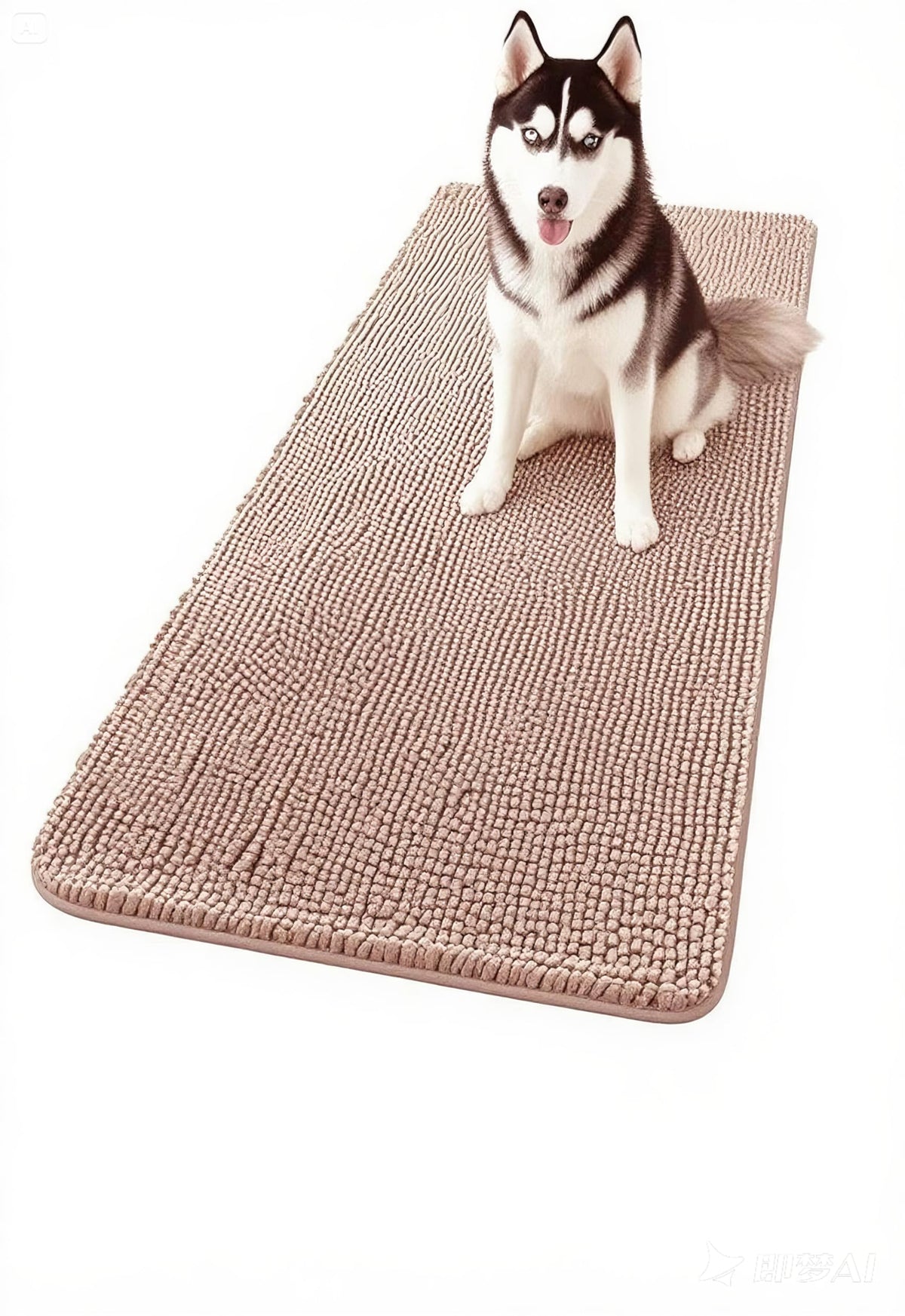 ChgLiPets alfombra puerta perro tono arena; chenille suave para entrada limpia.