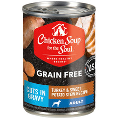 Chicken Soup for the Soul: lata pavo batata dulce estofado, ideal para perros activos.