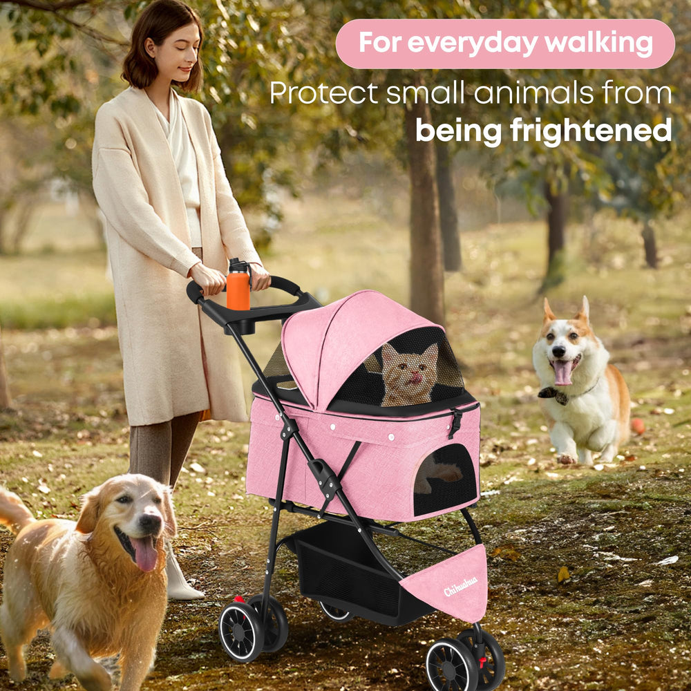 Paseador Chihuahua con dos portavasos y bolsa de almacenamiento para accesorios