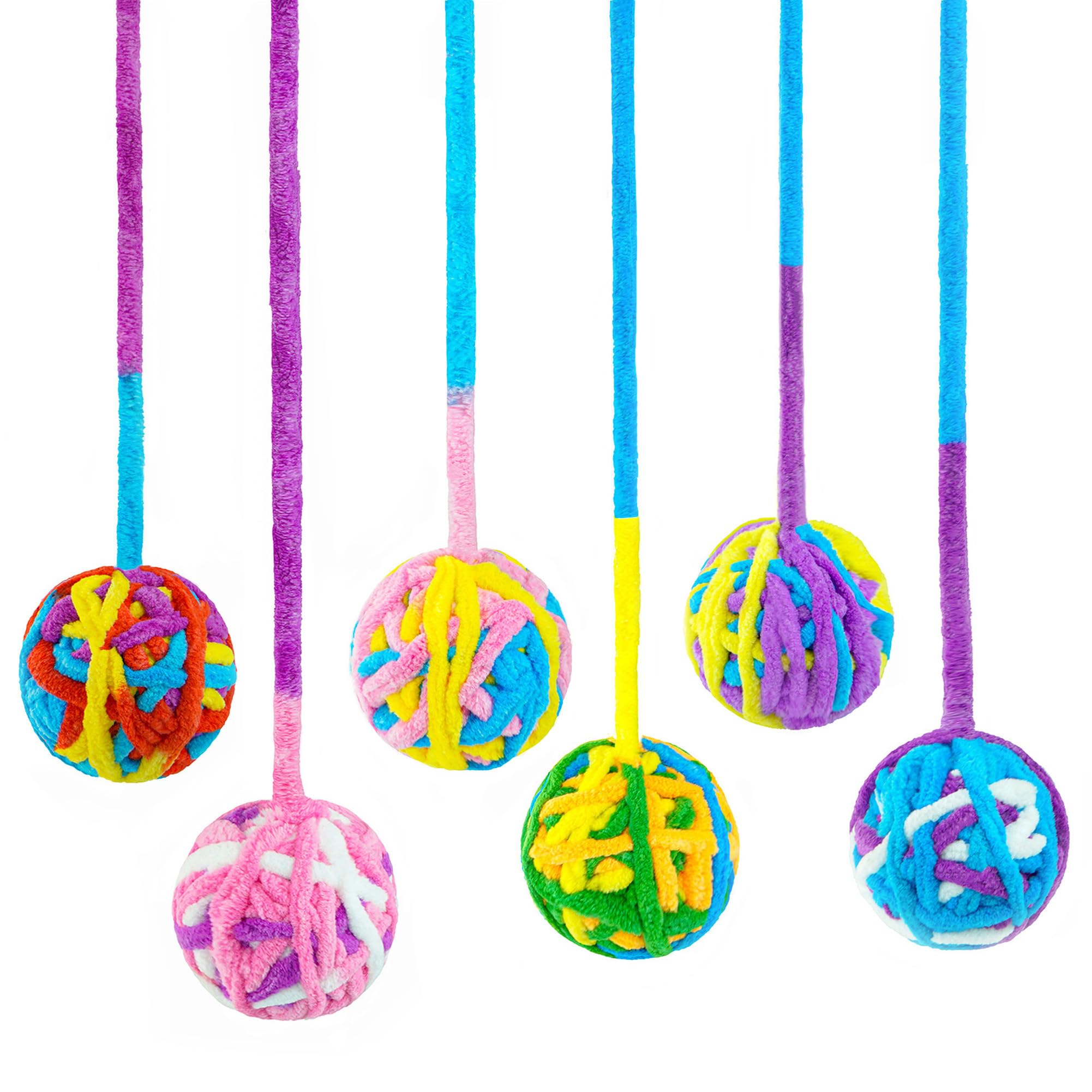 CHIWAVA bolas-gato-lana-campana, de 2 pulgadas, ideal para juego activo en interiores.
