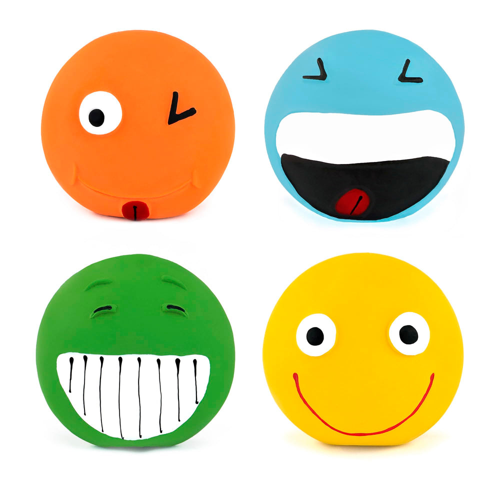 CHIWAVA pelotas de látex 3,2'' con sonrisa azul para jugar al aire libre.