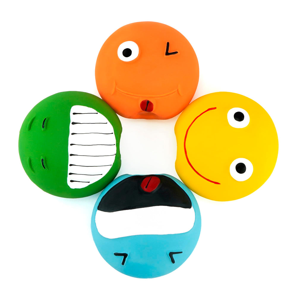 CHIWAVA pelotas de látex 3,2'' con sonrisa verde para juego de búsqueda ligero.