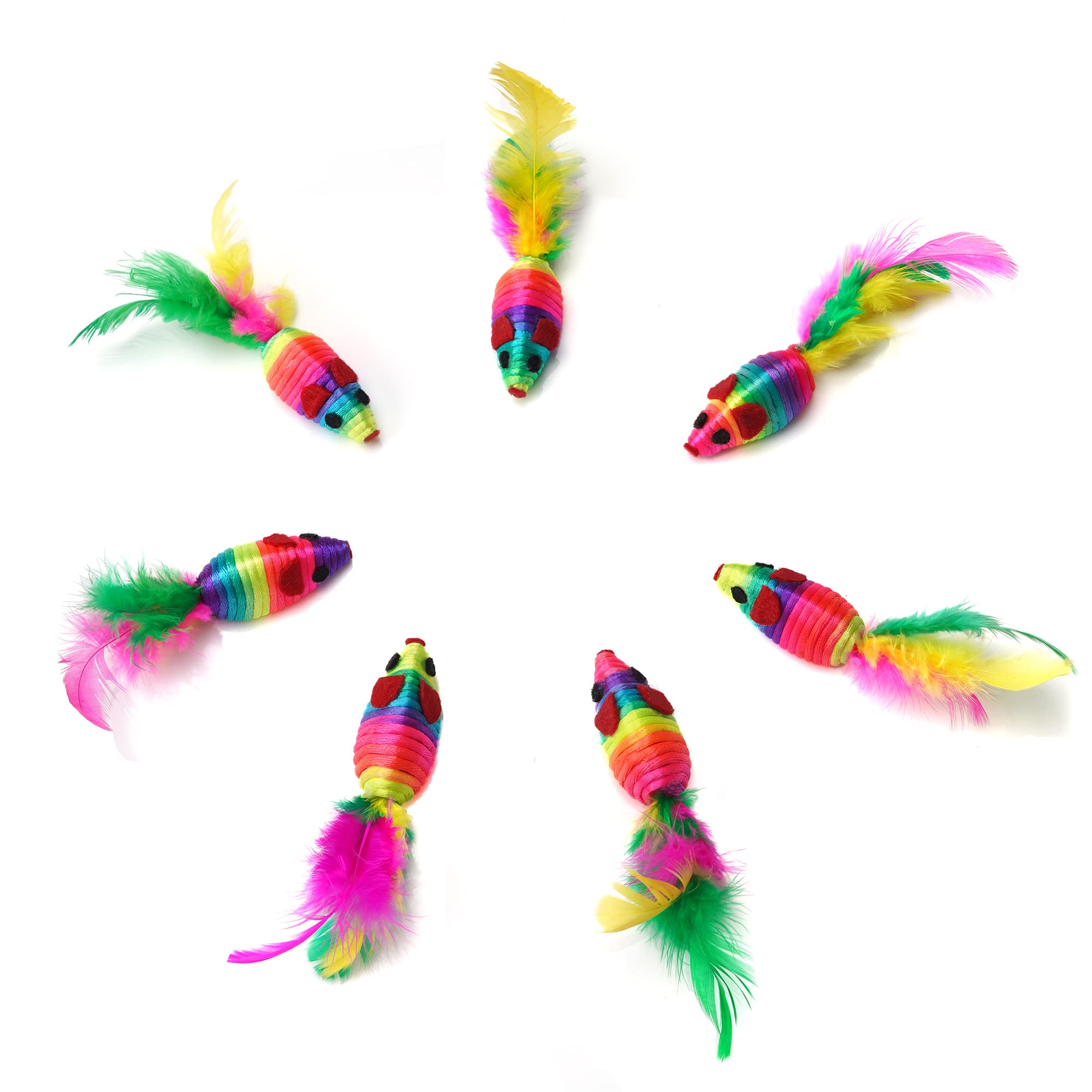 CHIWAVA ratón de plumas y cuerda añade variedad al juego diario.