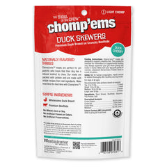 CHOMP'EMS brochetas-pato, snack sin granos para perros de todas las edades.