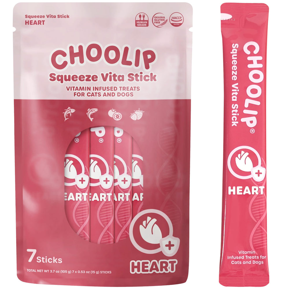 Golosinas Vita Exprimibles de Choolip en empaque; premio práctico para gatos y perros