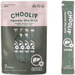 Choolip Squeeze Vita Stick: envase cremoso, premio fácil para gatos y perros.