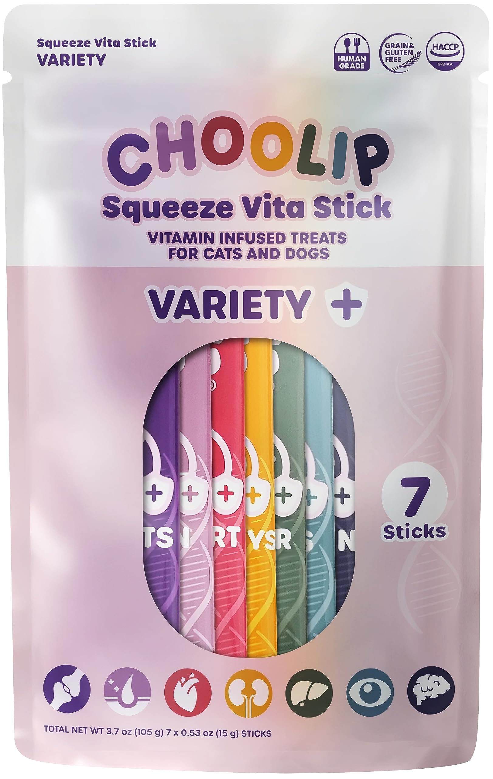 Choolip Squeeze Vita Stick frente del pack, snack nutritivo para entrenamiento.
