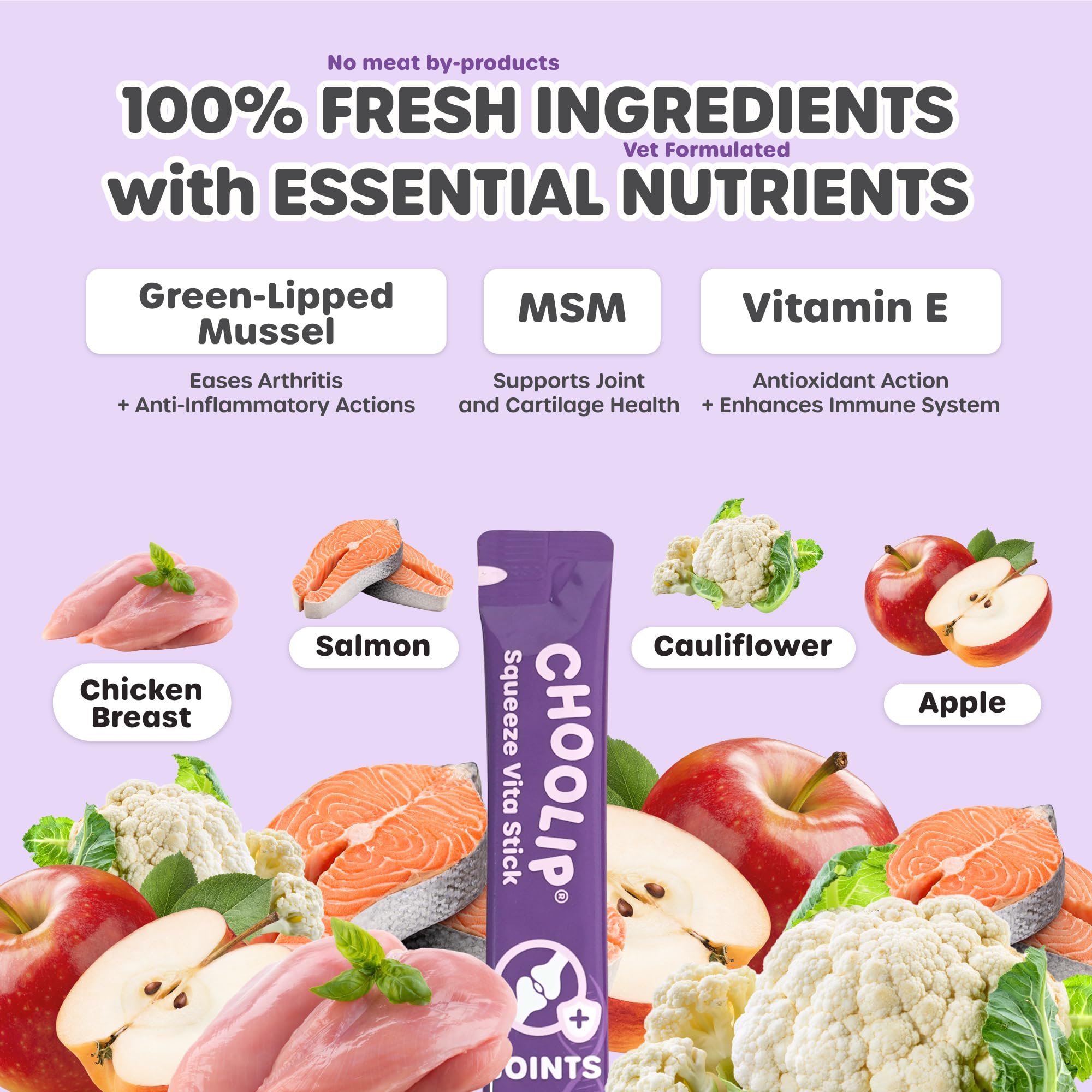 Choolip Squeeze Vita Stick: textura-pollo-salmon, sabor real y proteína.