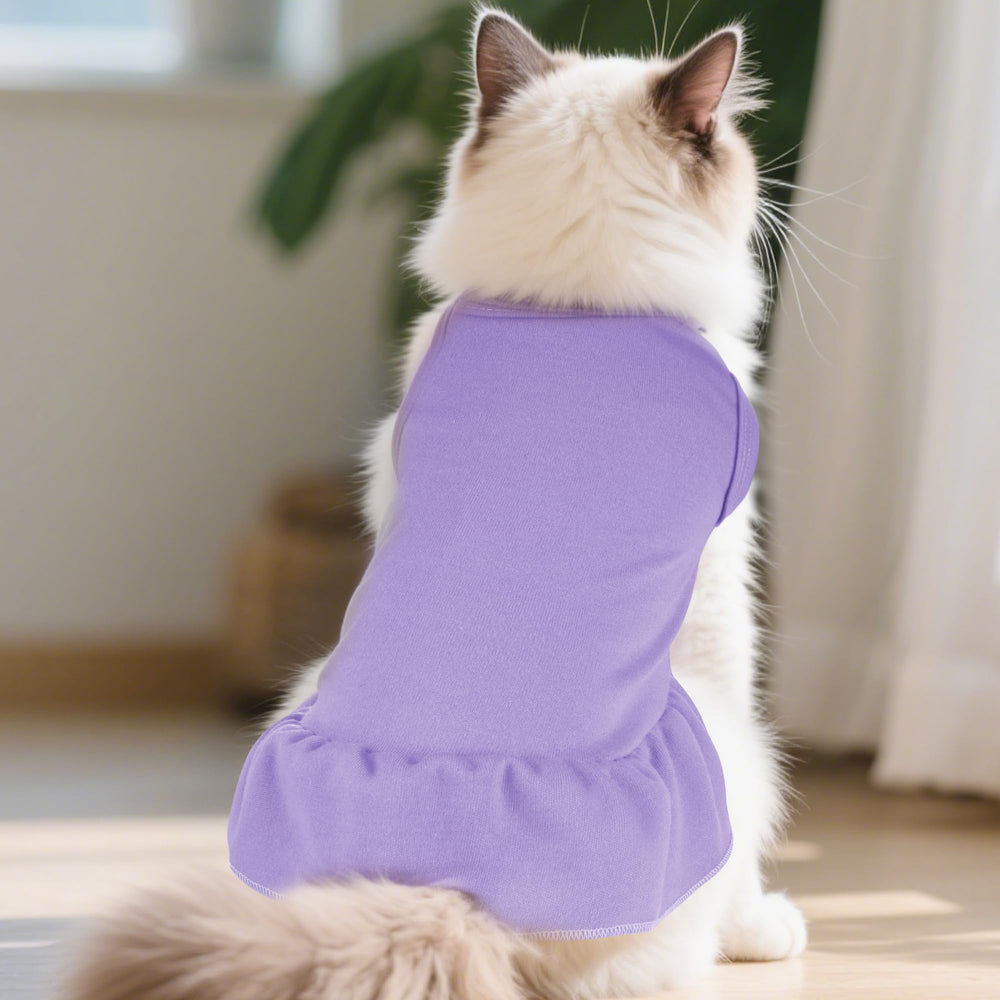 Choyaxo: conjunto vestido para mascota, ideal para sesiones de fotos en rosa y lavanda.