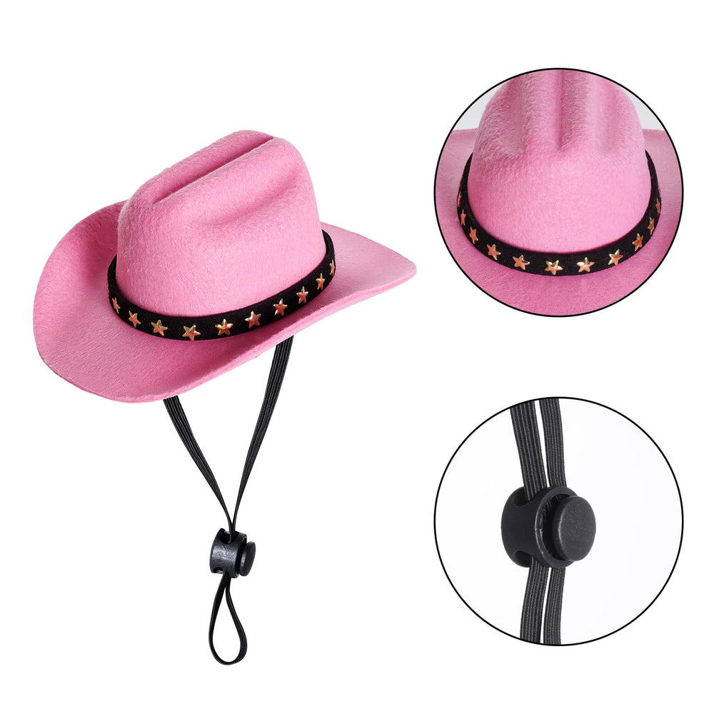 Choyaxo sombrero vaquero rosa mediano para mascota, perfecto para fiestas
