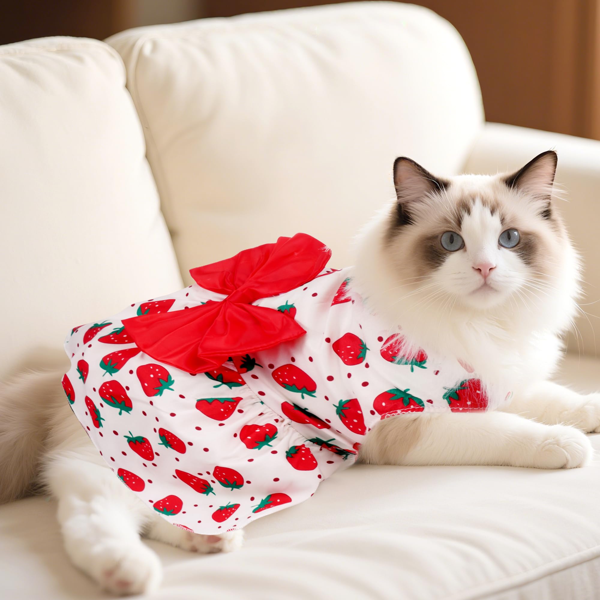 Choyaxo vestido floral para perro, detalle de cintura para ajuste
