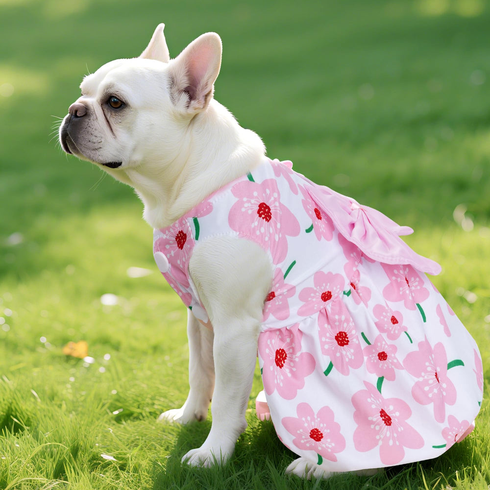 Choyaxo vestido floral para perro en la playa, cómodo y fresco.