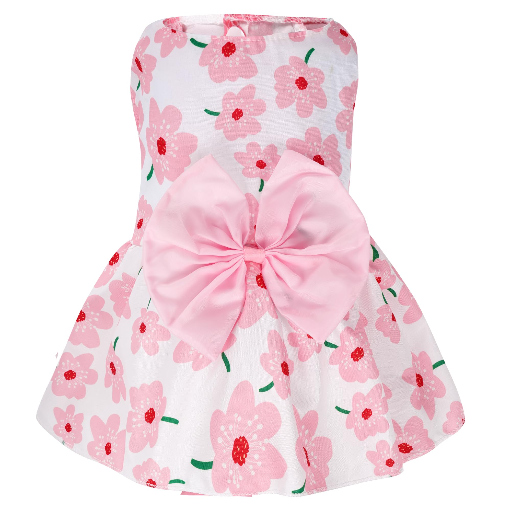 Choyaxo vestido floral para perro, vista lateral, libertad de movimiento durante paseos