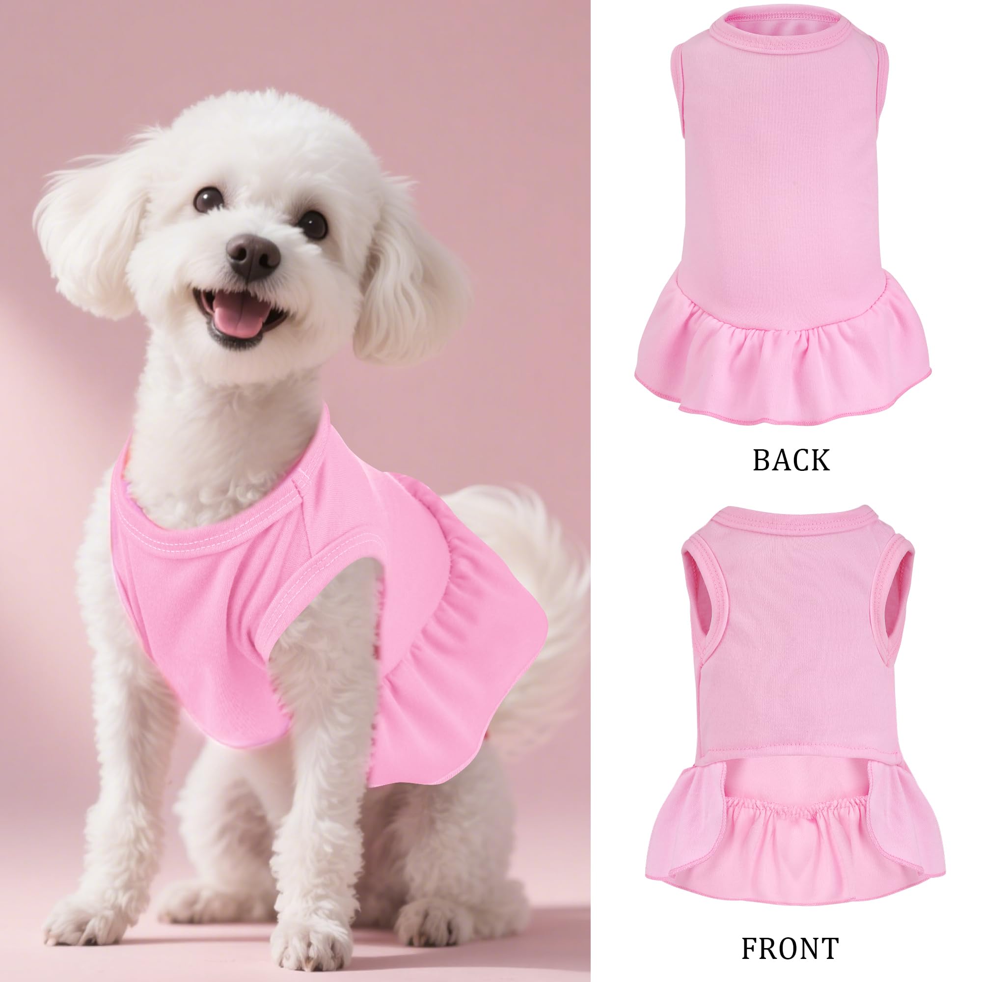 Vestido choyaxo para perros en rosa, cómodo y sin mangas