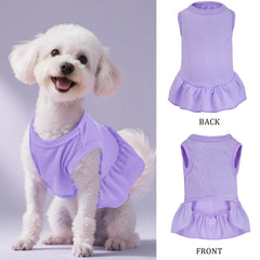 Vestido sin mangas lila claro para perros CHOYAXO, color suave y cómodo.