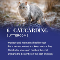 Buttercomb con puntas redondeadas para mayor comodidad de la piel del gato