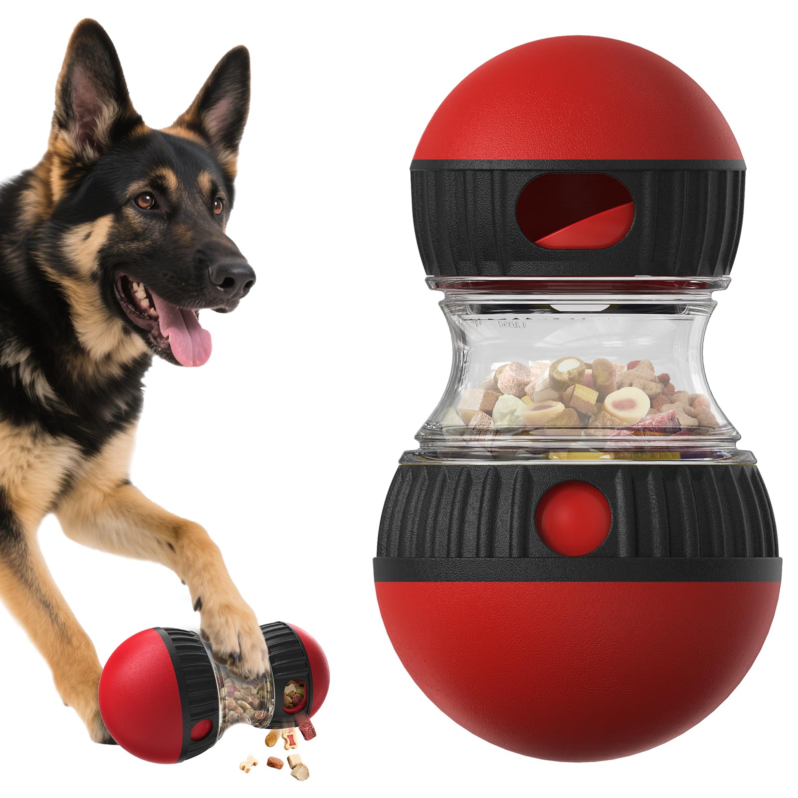 Chronanagese Juguete puzzle para perro: bola rodante que estimula mente y cuerpo.