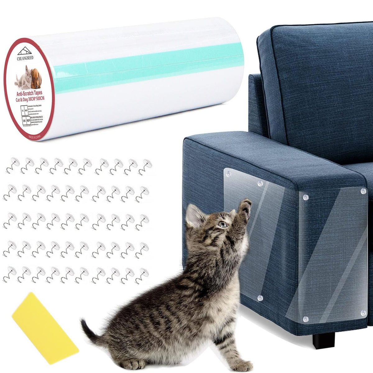 CHUANGSEED protector antiarañazos para sofá, protección discreta y efectiva