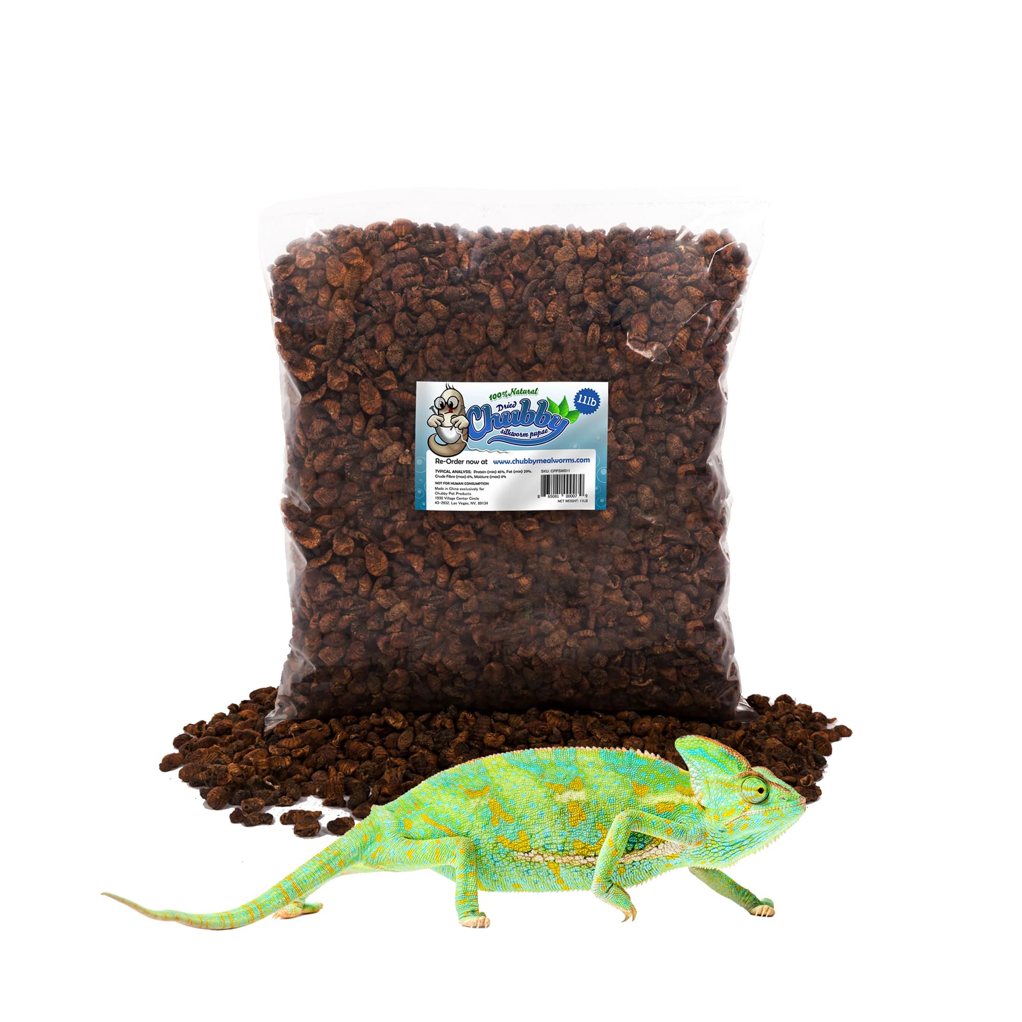 Chubby Mealworms pupas de seda seca en envase para koi y peces