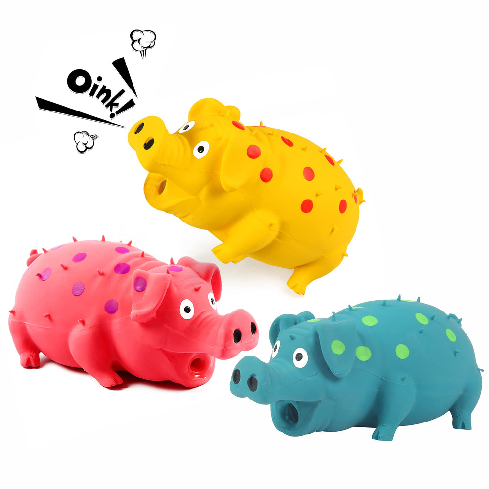 ChubbyPiggies trio de juguetes de latex para perro, ideal para juego interactivo